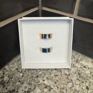 Calmi Adjustable Wellness Rings- set of 2 (rose gold and silver)